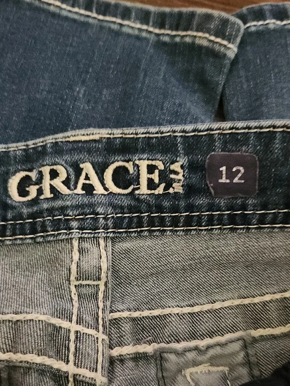 Grace in LA Medium Blue Flare Jeans for Girls